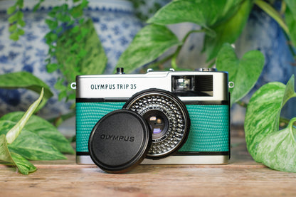 Olympus Trip 35 Vintage 35mm Film Camera - Teal Green | Tested & Fully Refurbished | 100 Day Guarantee