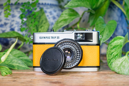 Olympus Trip 35 Vintage 35mm Film Camera - Golden Yellow | Tested & Fully Refurbished | 100 Day Guarantee